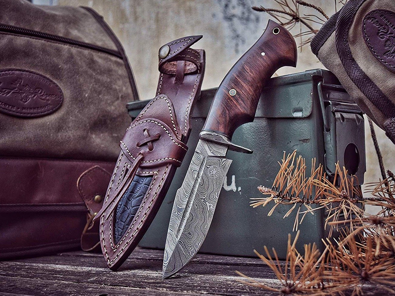 Hand-Forged Damascus Steel Fixed Blade - Damascus Knives