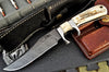 Damascus Steel Stag Antler Handle Bowie Knife - Damascus Knives
